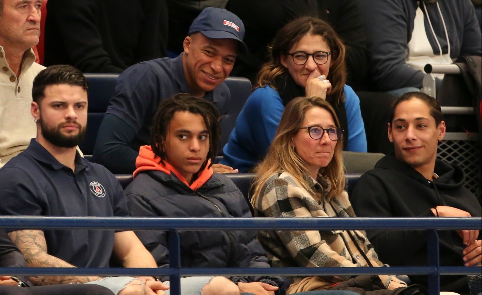 Kylian Mbappe’s mum Fayza Lamari, top right, is also his agent