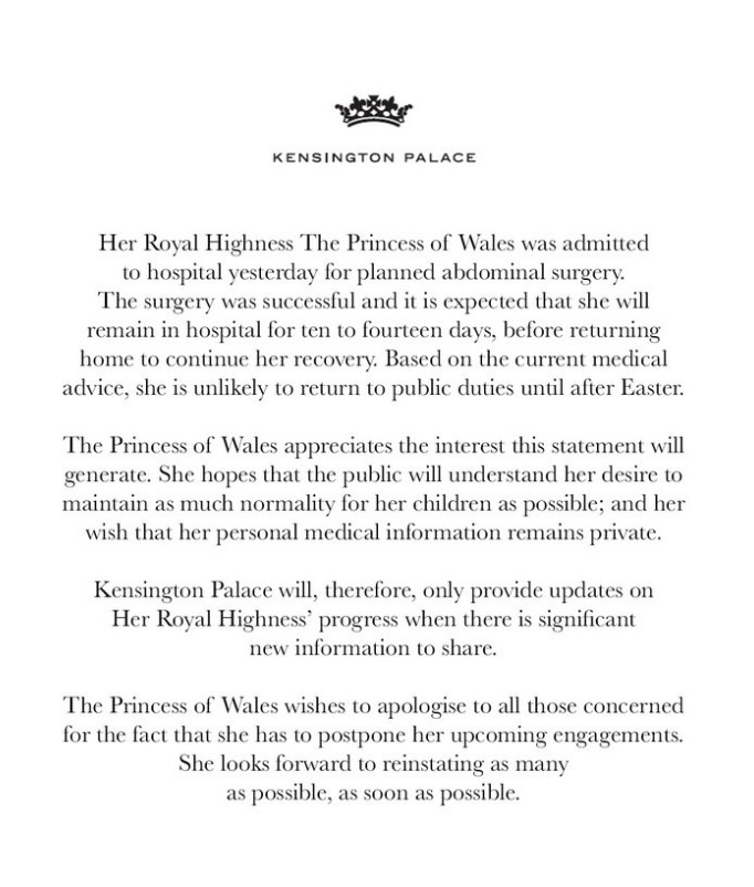 The Palace's statement in full