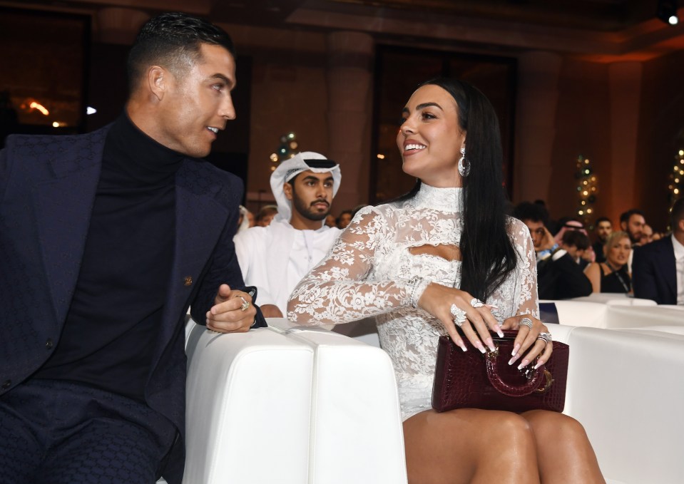 Georgina took her seat next to partner Cristiano Ronaldo at the Globe Soccer Awards