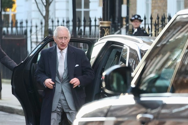 King Charles appeared in good spirits as he arrived at the London Clinic