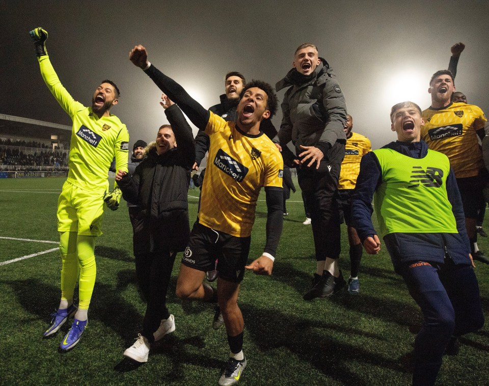 Jubilant Maidstone celebrate dumping out Barrow in the second round