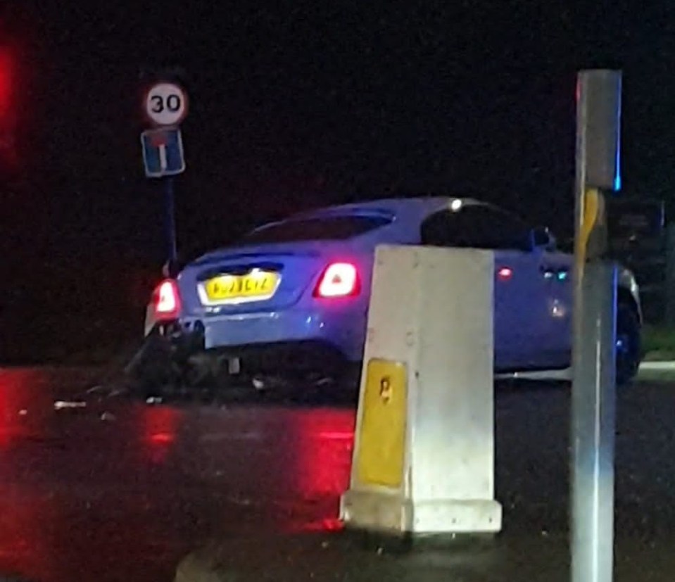 The star was involved in a late night crash in his £700,00 Rolls-Royce