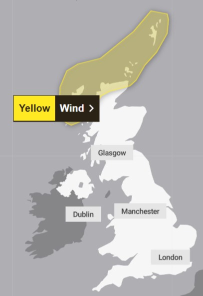 Wind alerts are also in place