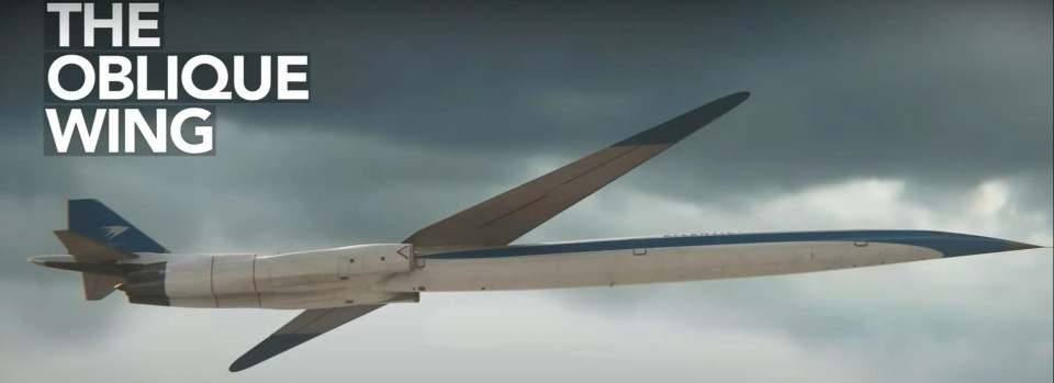 The oblique wing supersonic plane of the future 'defied nature' with its mind-bending design