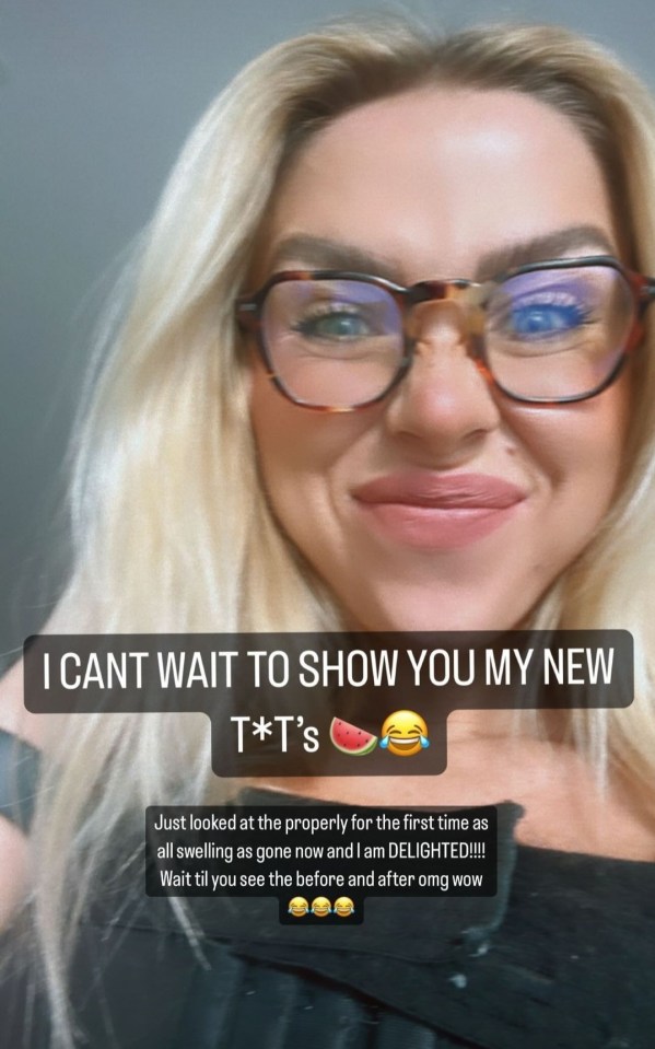 Gabby Allen has told fans she can’t wait to show them her new boobs