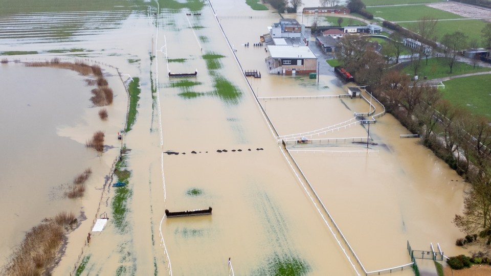 Huntingdon racecourse has been absolutely battered by the recent storms