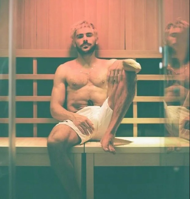 Zac Efron has also shared photos of himself in an infrared sauna