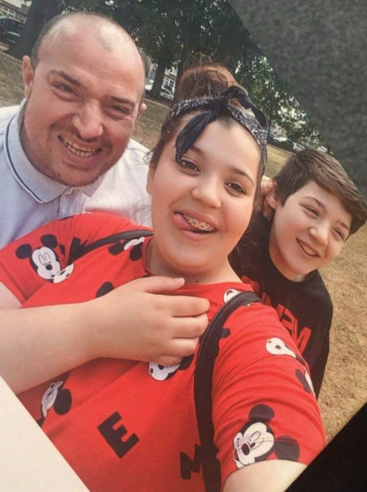 Morgan with her dad and brother, who are helping to raise money for her funeral