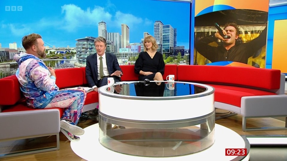 He was welcomed onto the sofa by Charlie Stayt and Rachel Burden