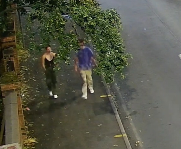 CCTV captured her and Barnaby walking to their halls of residence