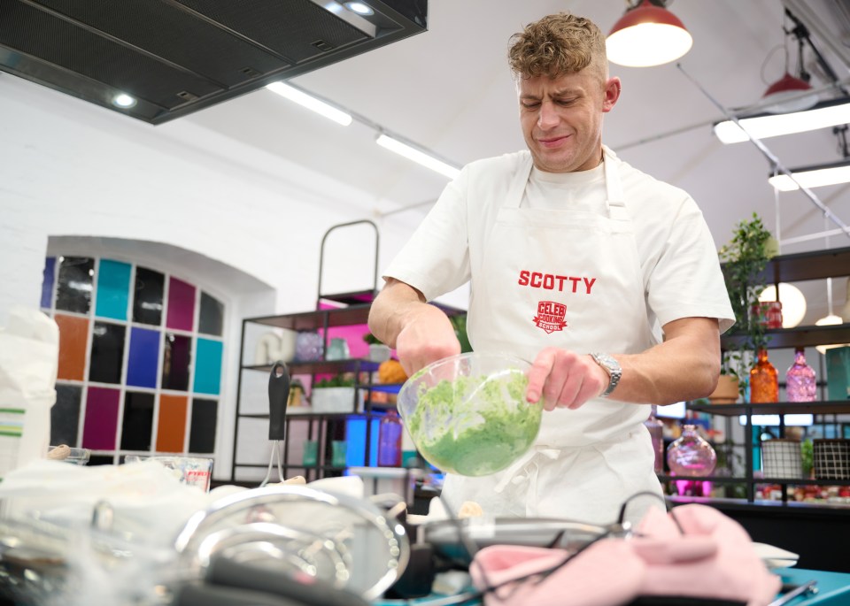 The 35-year-old’s chaotic Celeb Cooking School airs next week