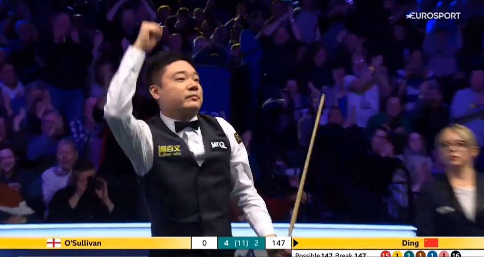 Amazingly Ding' completed the feat for the second time's 147 was his second at The Masters