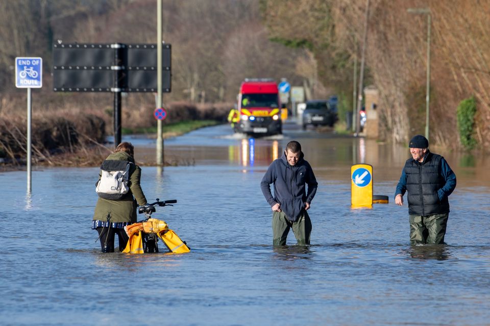 Localised flooding of the sort seen here in Windsor, Berkshire on January 9 is possible