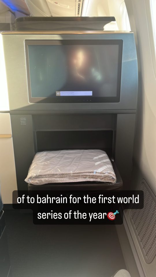 Littler shared a photo of his fancy looking plane seat