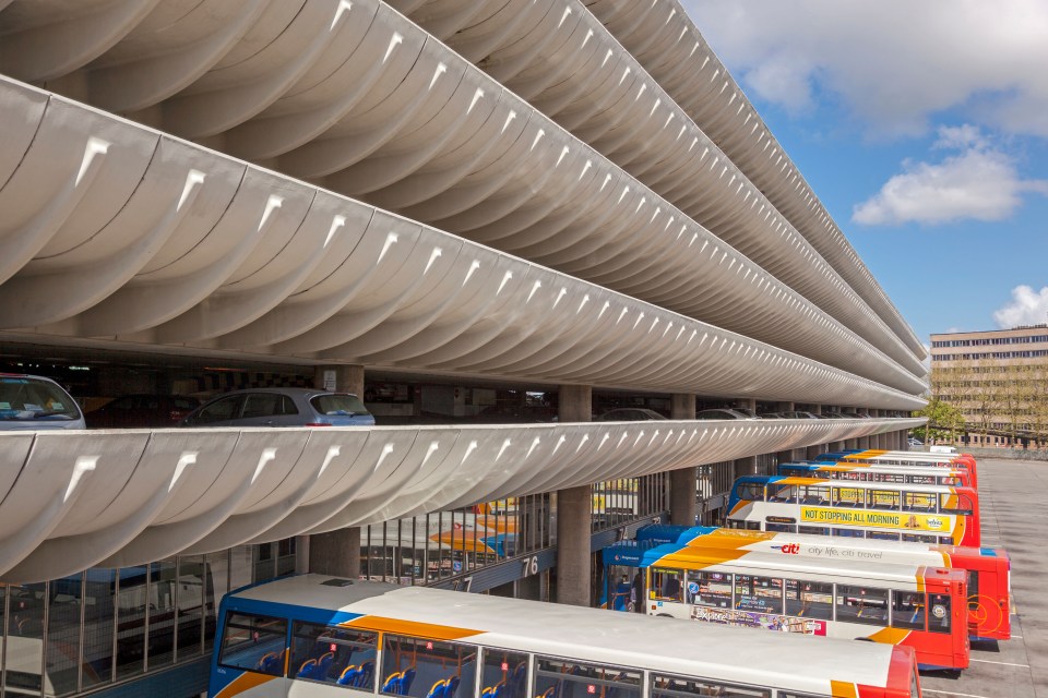 The curves of the station have been compared to the Sydney Opera House