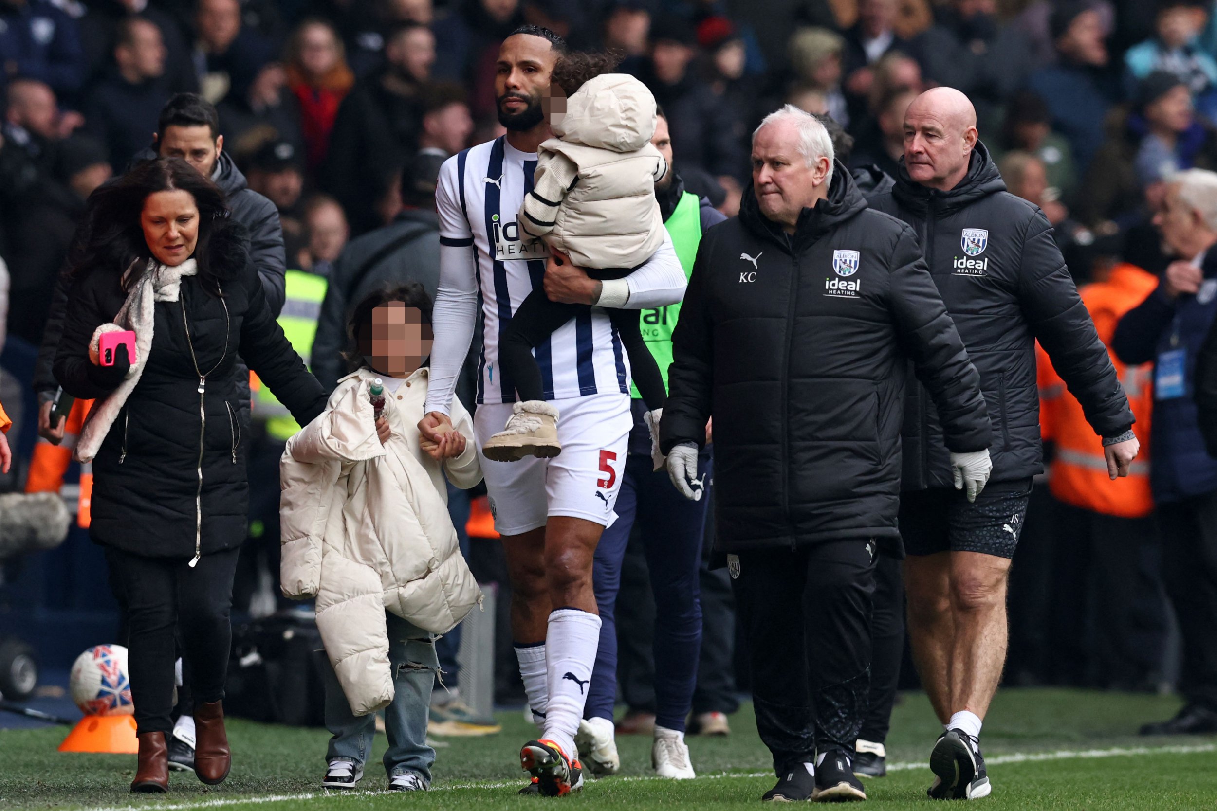 Kyle Bartley was forced to lead his children away from the crowd trouble