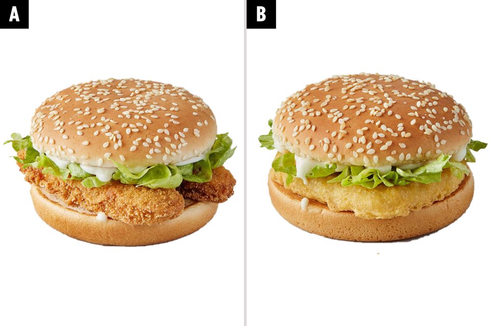 Guess which of these is the McDonald’s Vegetable Deluxe and McChicken sandwich