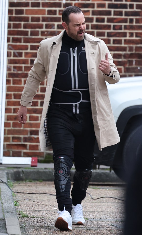 EXCLUSIVE: Actor Danny Dyer spotted in Body Armour on the set of the Football Factory Sequel 20 years after the original.....Pictured: Danny Dyer..Ref: SPL10702818 170124 EXCLUSIVE..Picture by: Click News And Media / Dean / SplashNews.com....Splash News and Pictures..USA: 310-525-5808 .UK: 020 8126 1009..eamteam@shutterstock.com....World Rights, No Bulgaria Rights, No Czechia Rights, No France Rights, No Croatia Rights, No Portugal Rights, No Serbia Rights, No Romania Rights, No Spain Rights, No Turkey Rights, No Ukraine Rights..