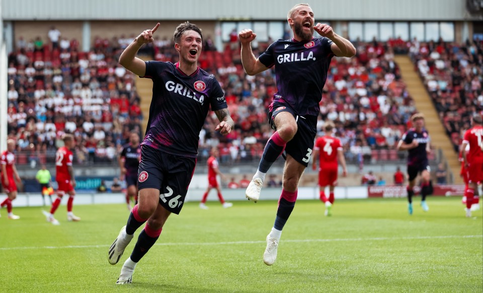 Stevanage’s Charlie McNeill, left, has not featured for Stevenage since September