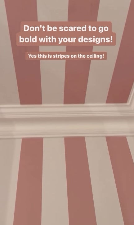 There are stripes on the ceiling