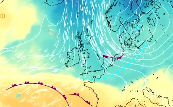 Cold air is pushing down from the Arctic