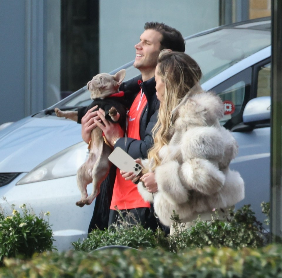 The couple were spotted enjoying a romantic dog walk in Essex