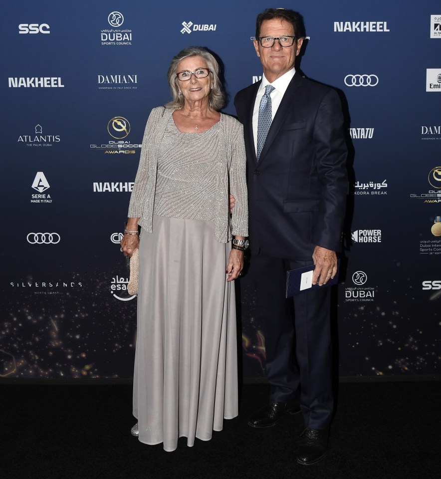 Ex-England boss Fabio Capello alongside wife Laura Ghisi