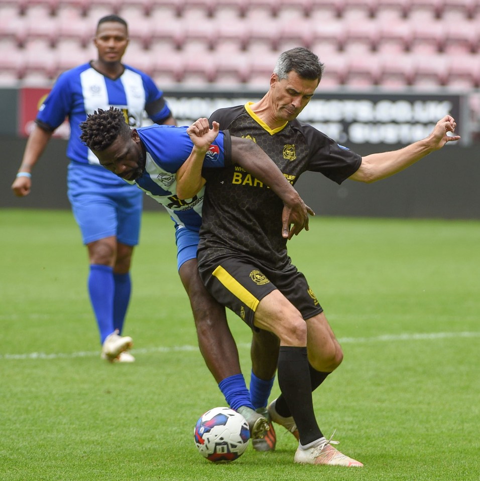 Paul Scharner returned to Wigan for a special 10th anniversary event including a charity football match