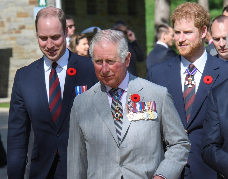 Prince Harry with brother William and King Charles who will be admitted to hospital next week