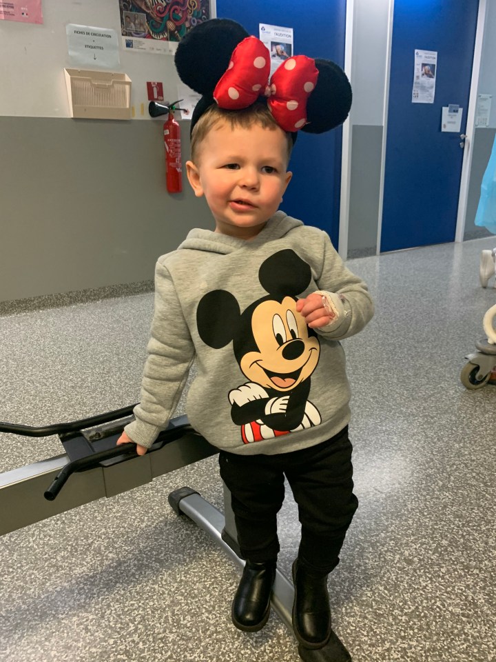 The youngster fell ill while on a family trip to Disneyland Paris