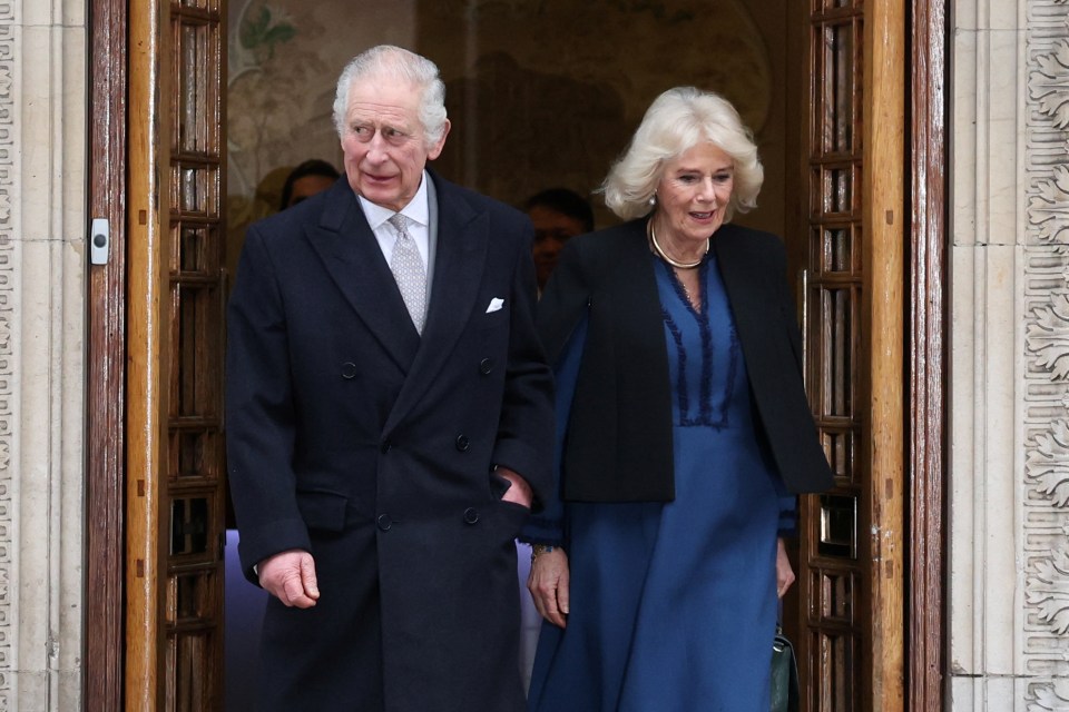 Queen Camilla was by his side on Monday