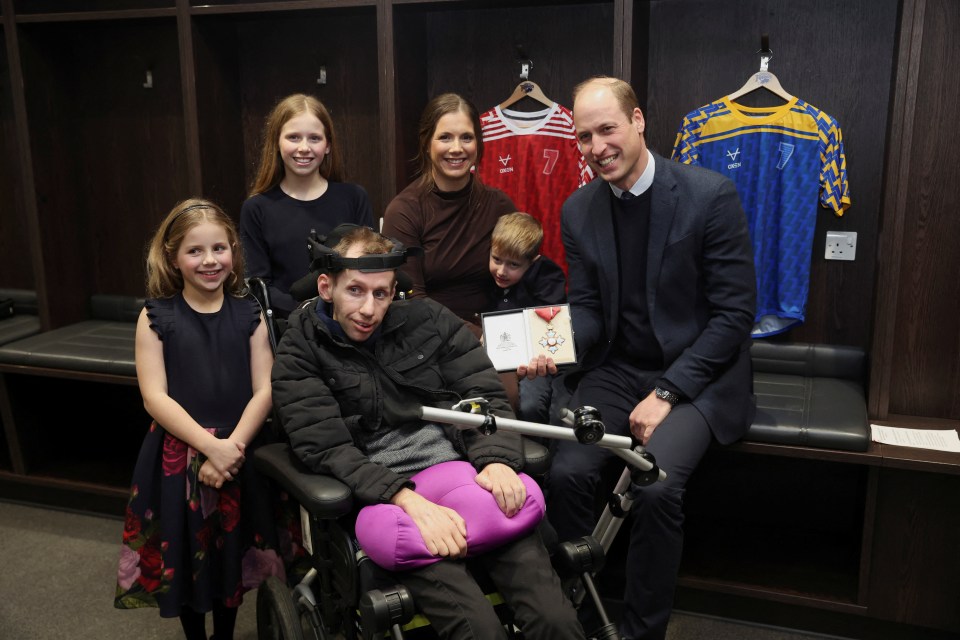 The Prince of Wales meeting former Rugby League player Rob Burrow and his family