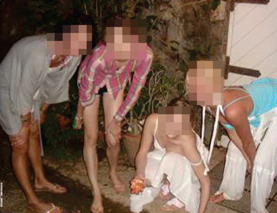 The previously unseen pictures appear to show several young females on the island