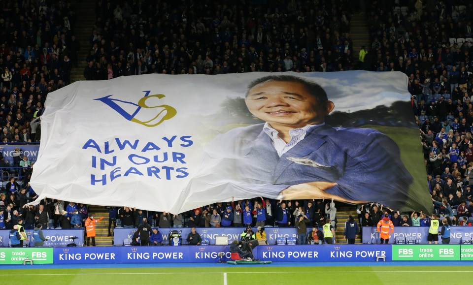 Leicester fans paid tribute to the owner following the tragedy