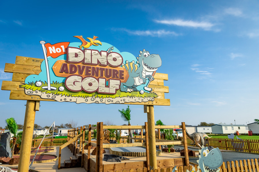 Dino adventure golf at Broadland Sands holiday park