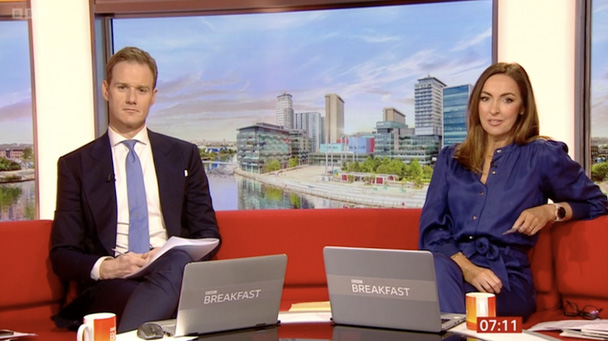 Dan Walker with his former BBC colleague Sally Nugent