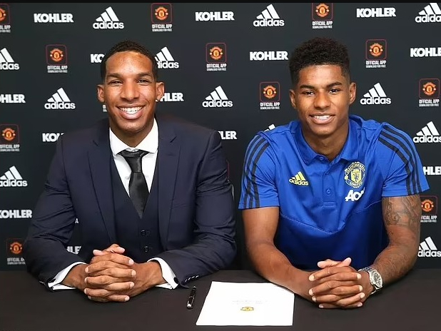 Manchester United ace Marcus Rashford pictured alongside Dane