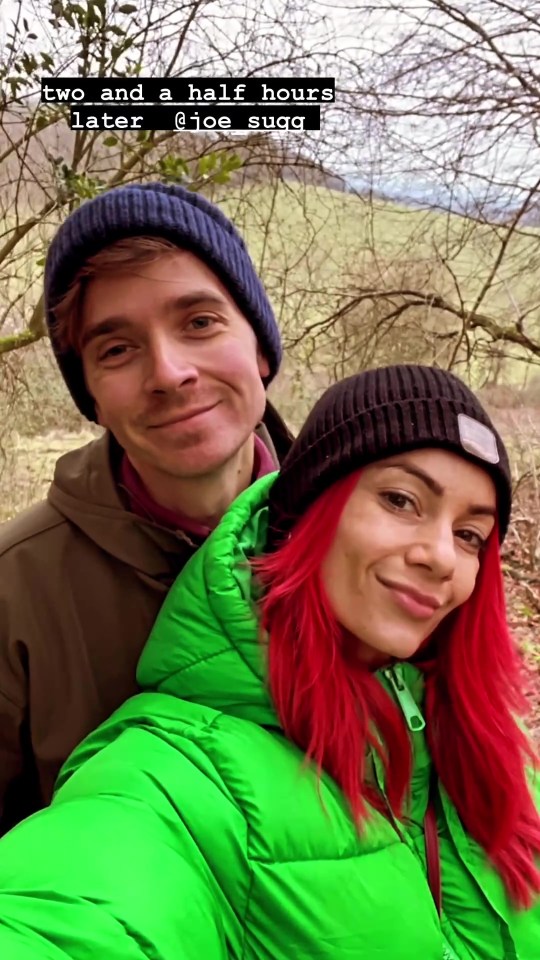 Dianne Buswell and Joe Sugg proved they are still going strong with a sweet selfie on a winter walk