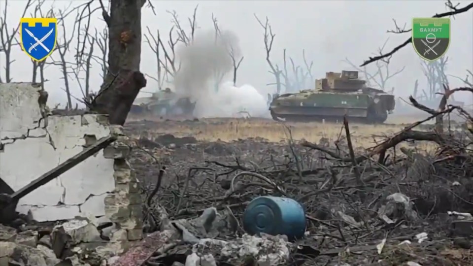 The moment a US Bradley destroys a Russian BMP-2