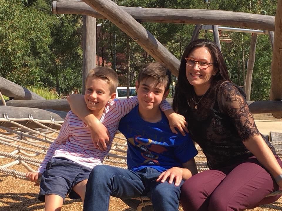 Harrison (centre), was first prescribed montelukast when he was two years old but suffered serious side effects, his mum Vanessa (right) says (Credit: supplied)