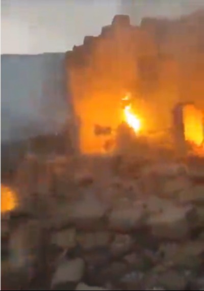 The video allegedly shows Jaish al-Adl militants homes in the wake of Iran’s strike on Tuesday