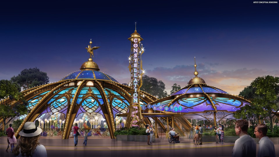 The Constellation Carousel will be in the middle of the first land