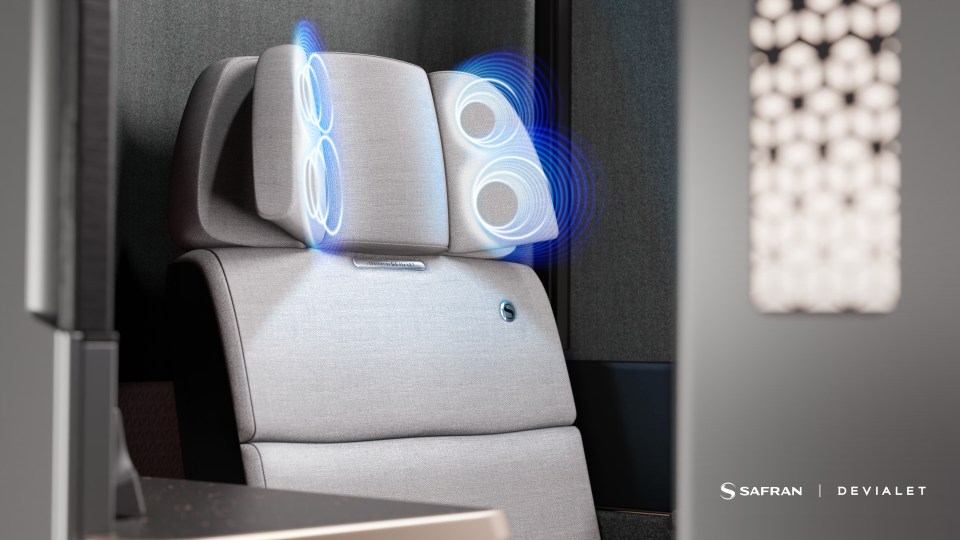 People are interested in trying out the headrest speakers on a flight