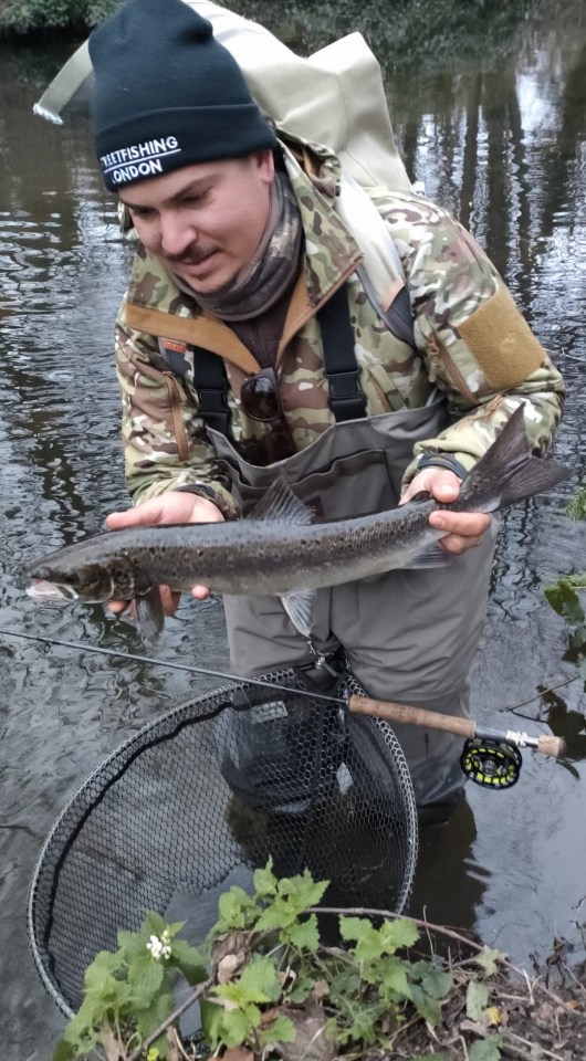 Hector Rodriguez was stunned after reeling in a rare Atlantic salmon while fishing in London — the catch was one of the first in 200 years