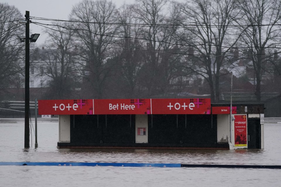 Worcester racecourse is totally submerged