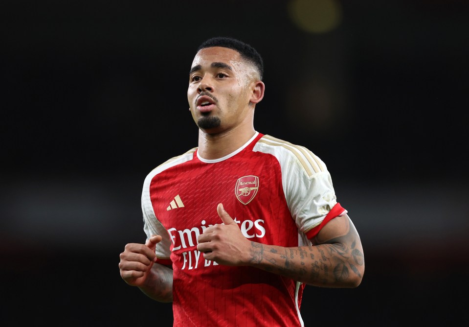 Gabriel Jesus is a doubt for Arsenal's match against Liverpool