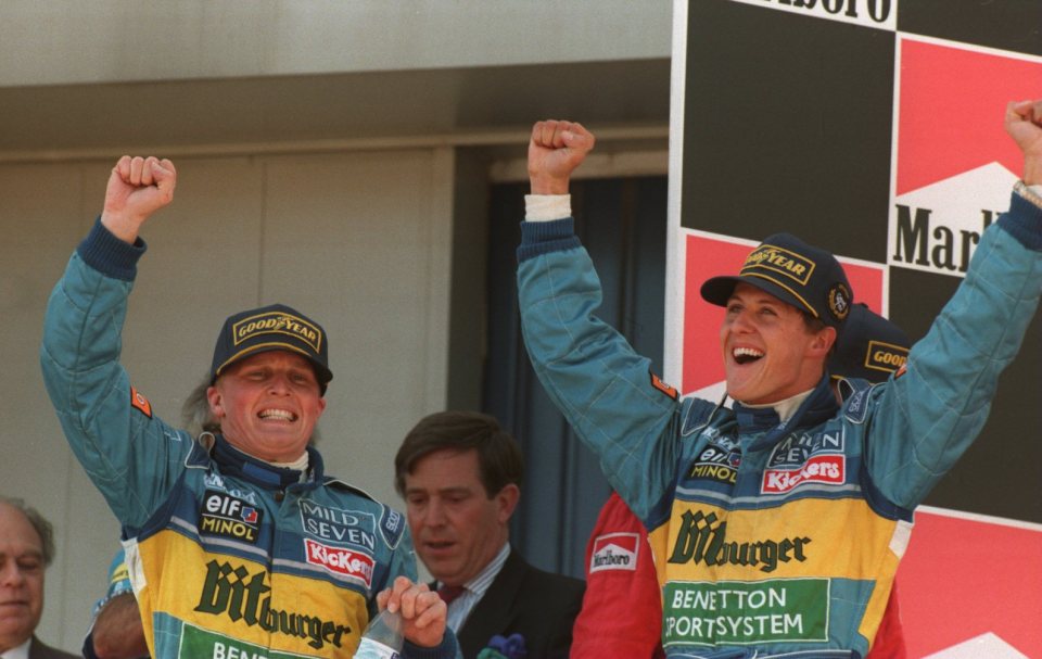 Johnny Herbert, left, has recently given an update on Michael Schumacher's health