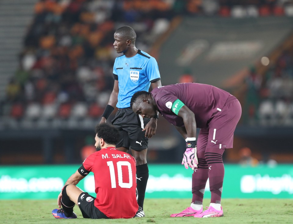 Salah flew back to Liverpool after hurting his hamstring while playing for Egypt