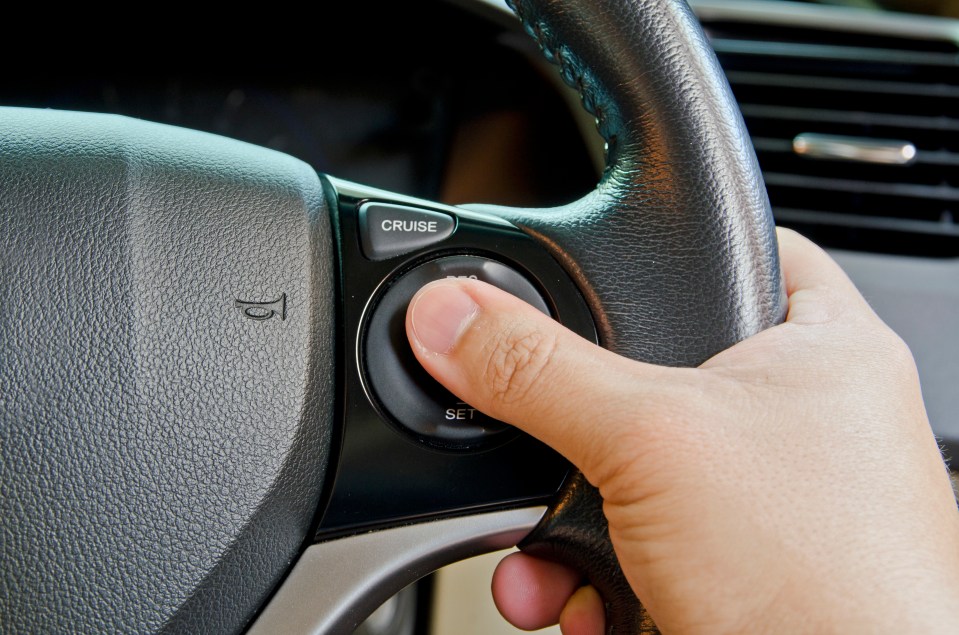 The cruise control button can be found on the steering wheel of most modern motors