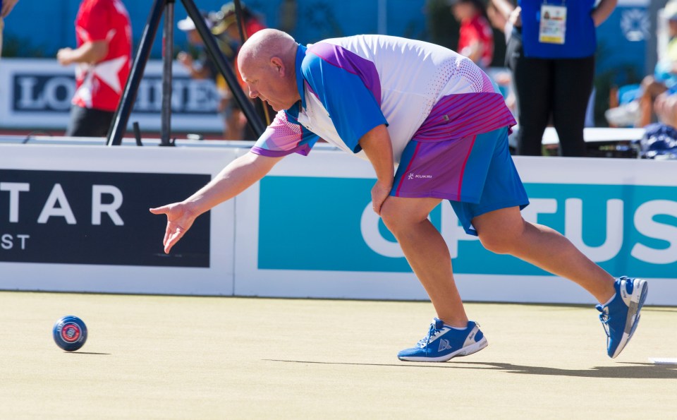 Alex Marshall pictured during the Men’s Pairs Gold Medal match against Wales in 2018